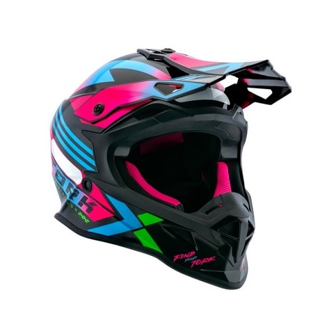 Capacete Pro Tork Infantil Next Preto Rosa Brilhante