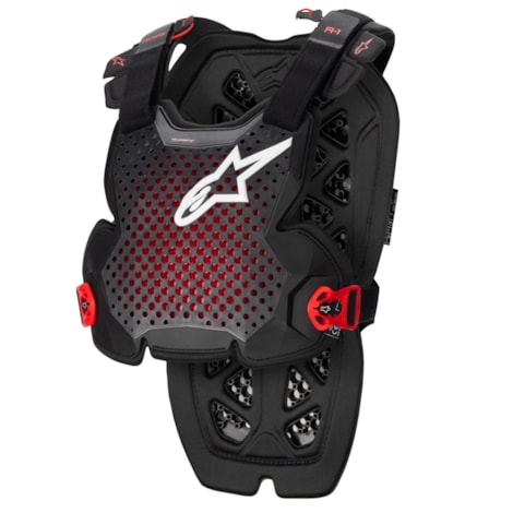 Colete Alpinestars A1 Pro Chest Protector Anthracite - Preto Vermelho