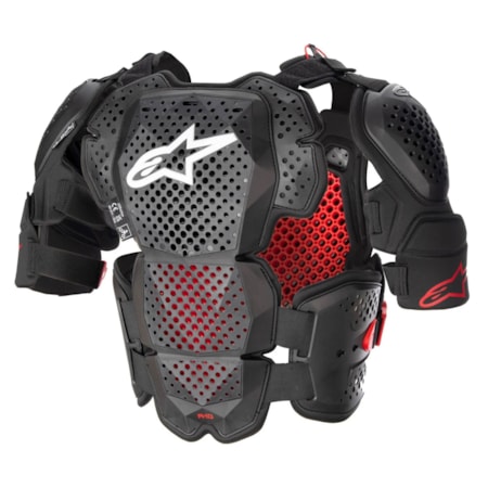 Segunda imagem do produto Colete Alpinestars A10 V2 Chest Anthracite Preto Vermelho
