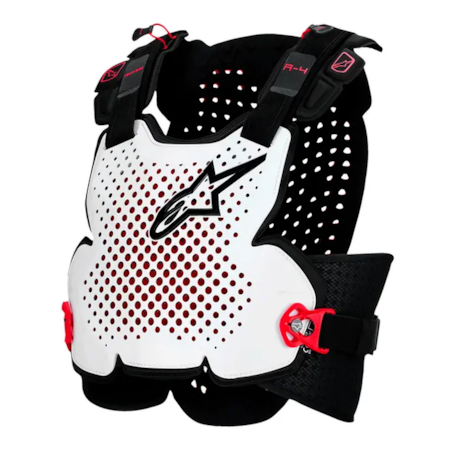 Colete Alpinestars A4 Plasma Chest Protector - Preto Vermelho Branco