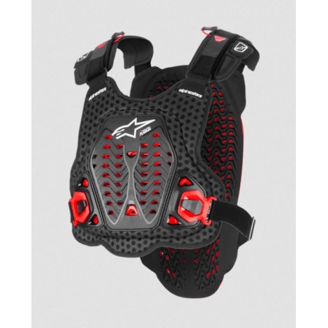 Colete Alpinestars A5 Plasma Chest Protector - Preto Vermelho Branco