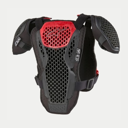 Segunda imagem do produto Colete Alpinestars Bionic Action Infantil Chest Protector - Preto Vermelho