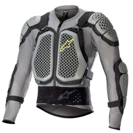 Colete Alpinestars Bionic Action V2 - Cinza Preto Amarelo Flúor