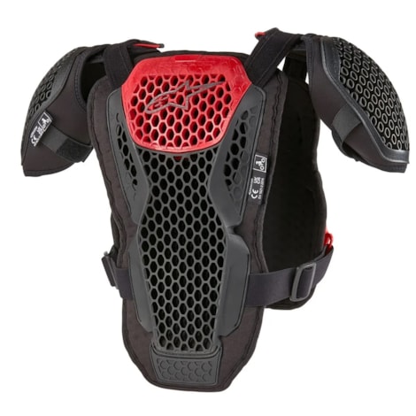 Segunda imagem do produto Colete Alpinestars Infantil Bionic Action Chest Preto Vermelho