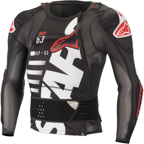 Colete Alpinestars Sequence LS - Preto Branco Vermelho