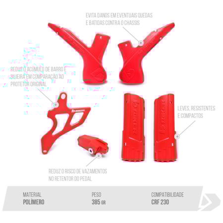 Segunda imagem do produto Combo Biker CRF 230 (Quadro Eixo Bengala Pinão) - Vermelho