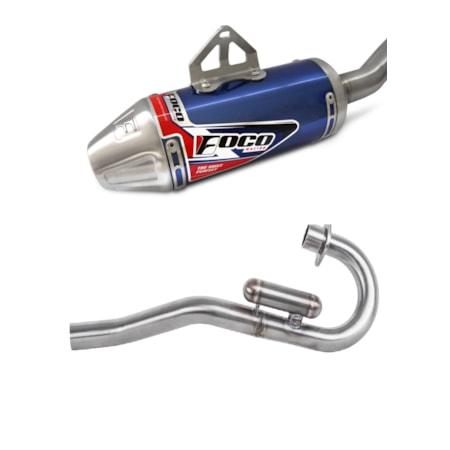 Segunda imagem do produto Curva + Ponteira Foco Racing TTR 230 - Azul