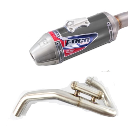 Escapamento Foco Completa Honda CRF 250F Strong F1 Titanio Acetinado