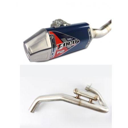 Escapamento Foco Completo CRF 250F Strong F2 - Azul Acetinado