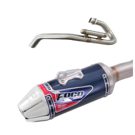 Escapamento Foco Completo CRF 300F Strong F1 Azul Alto Brilho B42