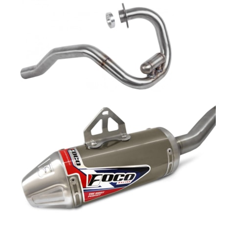 Escapamento Foco Strong F1 TTR 230 - Titânio Alto Brilho