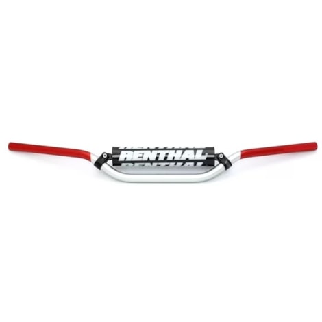 Guidão Renthal 7/8 Bar Carmichael Alto 119MM - Prata Vermelho