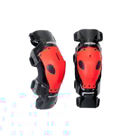 Joelheira MR Pro New Classic Preto Brilho Casquilho Vermelho