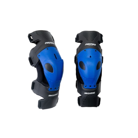 Joelheira MR Pro New Classic Preto Fosco Casquilho Azul