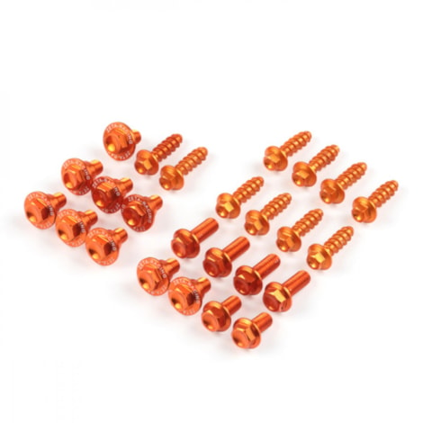 Kit Parafuso P/ Fixar Plastico Zeta 20 Pçs KTM SX/SX-F/XC/XC-F 125-450 19/22 - Laranja