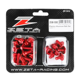 Kit Parafusos p/ Fixar o Plástico Zeta KXF250 17/20 25Pçs - Vermelho 