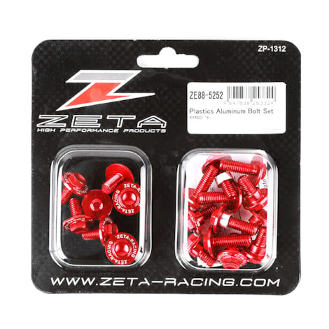 Kit Parafusos p/ Fixar o Plástico Zeta KXF250 21/23 KXF450 16/23 21Pçs - Vermelho