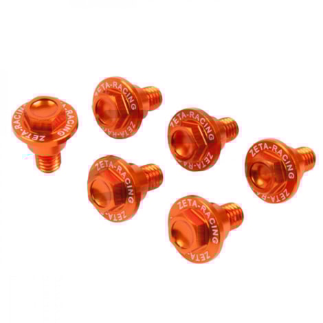 Segunda imagem do produto Kit Parafusos p/ Fixar Protetor de Suspensão Dianteira Zeta KTM SX50 12/23 SX65/85 02/23 SX/SX-F/XC/XC-F/EXC/EXC-F/XC-W/XCF-W 125A530 00/23 Laranja
