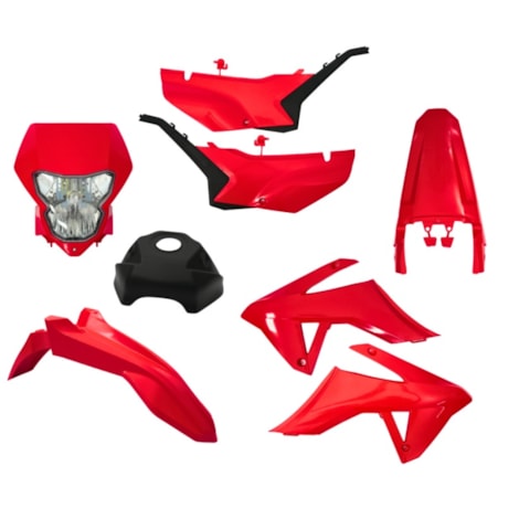 Kit Plástico AMX Adventure C/ Farol Tornado 02/08 - Vermelho