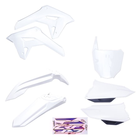 Kit Plástico AMX CRF 250F F21 C/ Number e S/ Led - Branco