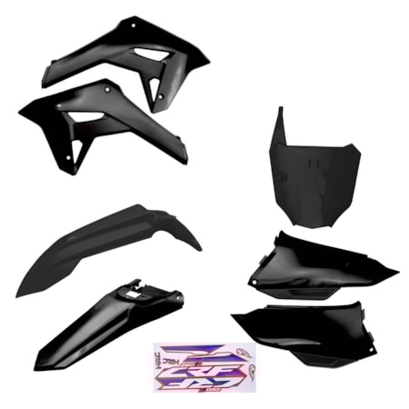 Kit Plástico AMX CRF 250F F21 C/ Number e S/ Led - Preto