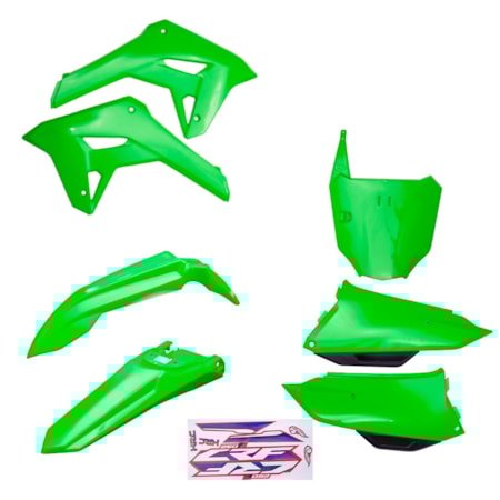 Kit Plástico AMX CRF 250F F21 C/ Number e S/ Led - Verde