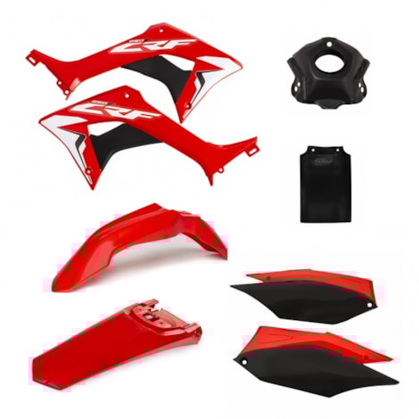 Kit Plástico AMX CRF 250F - Vermelho Preto Preto