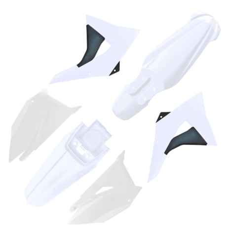Kit Plástico Biker Elite CRF 230  08 - Branco