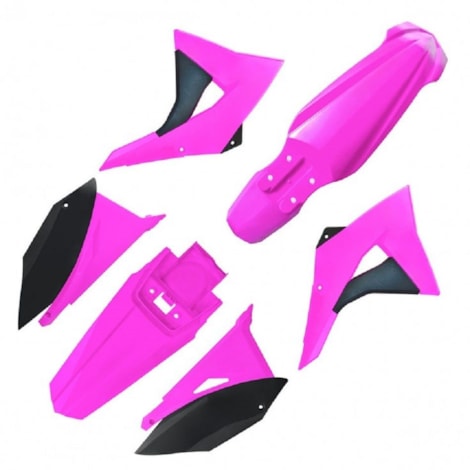 Kit Plástico Biker Elite1 - CRF230 08/19 Rosa Neon (Plate Lat Preto)