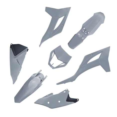 Kit Plástico Biker MXF 250TS 20 MXF 300TS 23 MXF 300RX 19/22 MXF 300RXS 21 KTM 20 - Cinza