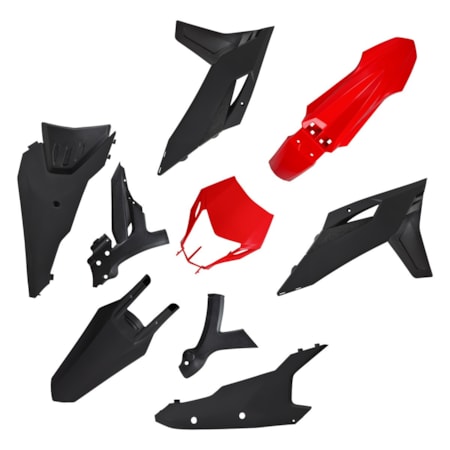 Kit Plástico Biker MXF TSX 250/300 26 Preto Vermelho