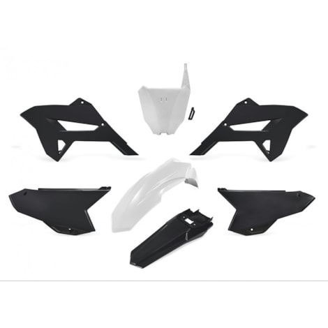 Kit Plástico Biker R1de CRF 230 08/18 - Preto Branco