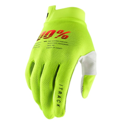Luva 100% iTrack 21 - Amarelo Flúor Branco
