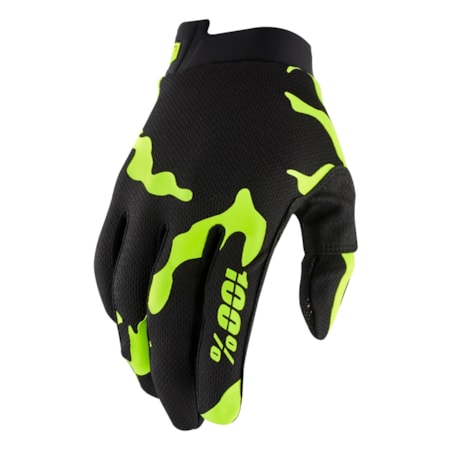 Luva 100% iTrack Infantil Salamander 21 - Preto Amarelo Flúor