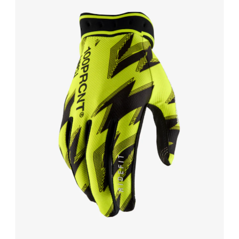 Luva 100% Ridefit 26 Amarelo Flúor Preto