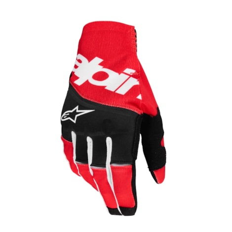 Luva Alpinestars Techstar - Preto Vermelho Flúor