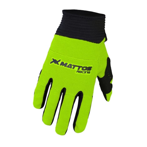 Luva Mattos Racing Striker Infantil - Amarelo Flúor