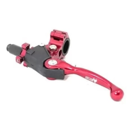 Segunda imagem do produto Manete de Embreagem Red Dragon Articulado Manicoto C/ Abraçadeira Fixa Universal - Vermelho