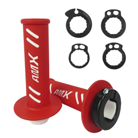 Manopla AMX Lock On Lite Honda - Vermelho Branco