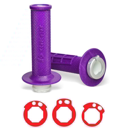 Manopla Biker Lock-On Importada - Roxo