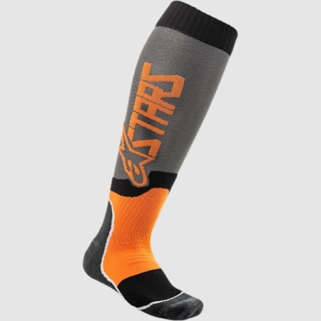 Meia Alpinestars MX Plus 2 - Cinza Laranja