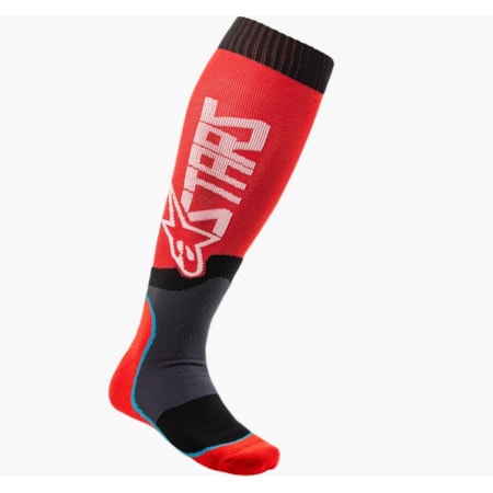 Meia Alpinestars MX Plus 2 - Vermelho Branco