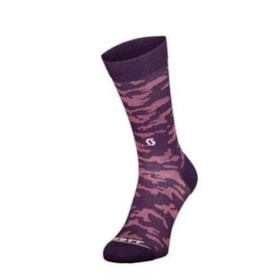 Meia Scott Cano Médio Trail Camo Crew - Roxo Branco