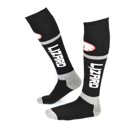 Meião Lizard - Preto Cinza