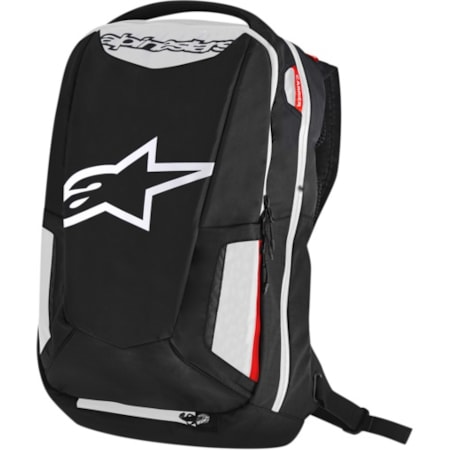 Mochila Alpinestars City Hunter Tech Backpack - Preto Branco Vermelho