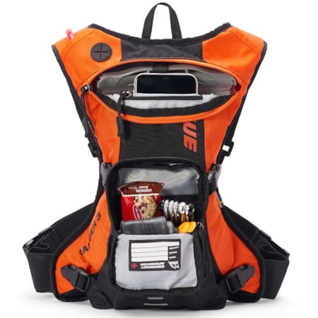 Segunda imagem do produto Mochila de Hidratação USWE Ranger 3 2L - Laranja Preto