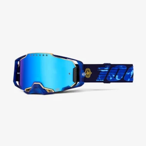 Óculos 100% Armega Espelhado LE Goggle Bruni Signature Navy Azul Glod