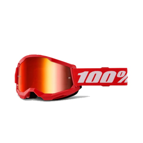 Óculos 100% Strata 2 Lente Espelhada - Vermelho