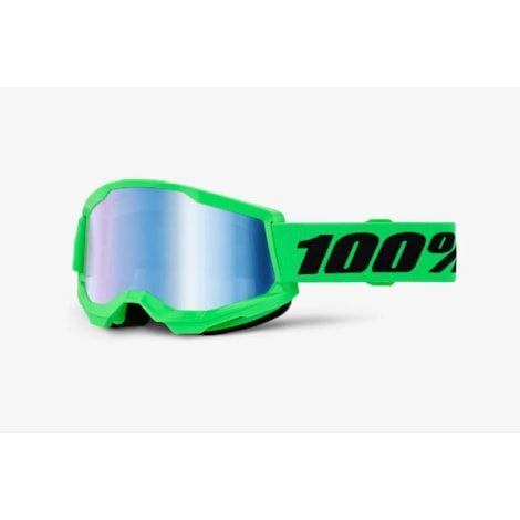 Óculos 100% Strata 2 Lente Espelhado Verde Neon