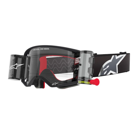 Óculos Alpinestars Supertech Corp Roll-Off Preto Cinza - Roll-Off Clear